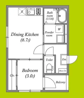 ハーモニーテラス西今川【1階】の間取り