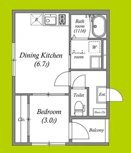 ハーモニーテラス西今川【2階】の間取り