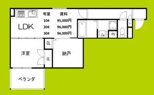 セレニティ長吉出戸【2階】の間取り