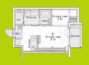 ジーイーディス【3階】の間取り