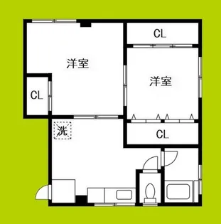 グローバルハイム三先【2階】の間取り