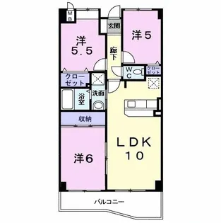 ソレアード【6階】の間取り