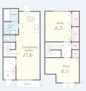 クレベール2番館【1階】の間取り