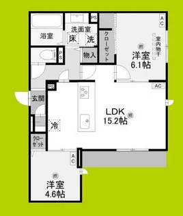 ラ メゾン ピック 中百舌鳥II【1階】の間取り