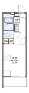 レオパレスヴァーグ浪芳庵【4階】の間取り