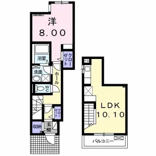 アデッソ オーヴェスト【1階】の間取り
