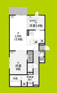 クラシスト新金岡【1階】の間取り