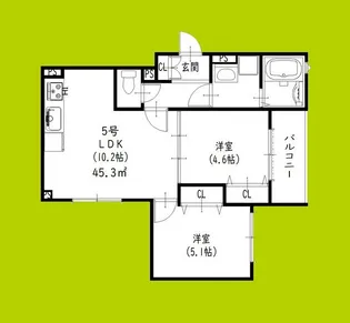 クリエオーレ藤阪東町II【1階】の間取り