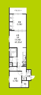 クリエオーレ藤阪東町II【3階】の間取り