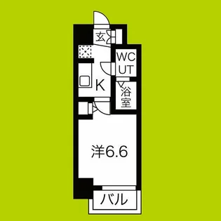 ワールドアイ阿波座WEST【2階】の間取り