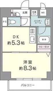 カルムクレール2.5.8【9階】の間取り