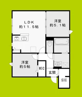 ユアメゾン 富松【1階】の間取り