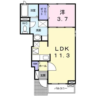 サニークレールA棟【1階】の間取り