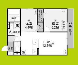 D-residence岡町【1階】の間取り