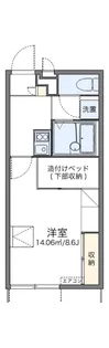 レオパレステイルザウエスト【1階】の間取り