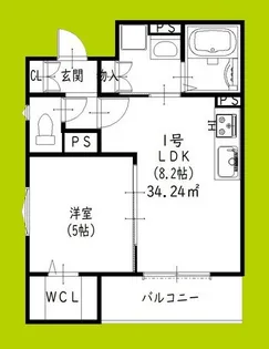 クリエオーレ星田【2階】の間取り