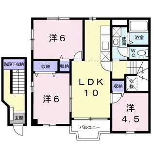 シュクセ・ベージョB棟【2階】の間取り