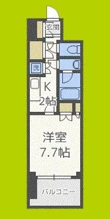 アンビエンテ四ツ橋【6階】の間取り