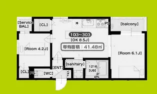 The Residence 大庄西町【2階】の間取り