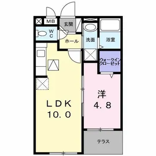 グランドゥール 大開【1階】の間取り