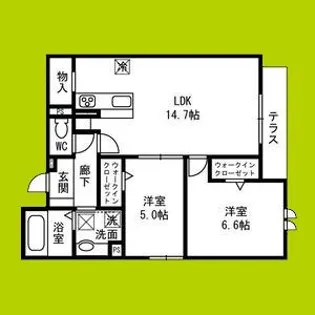 Passaro Grande北田辺【2階】の間取り