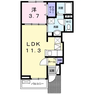 ハピネスコート3【1階】の間取り
