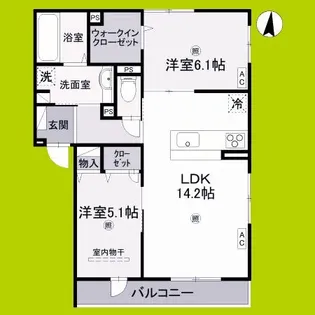 K.レジデンスビューII【1階】の間取り