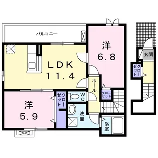 ビューテラス【2階】の間取り