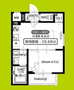 F asecia alcon【2階】の間取り