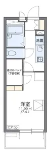 レオパレスゆとろぎ岡部【4階】の間取り