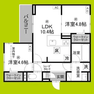 アーバン デライト桜川【1階】の間取り