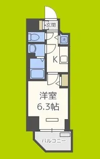 プレサンス江戸堀【7階】の間取り