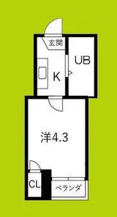 ハセロイヤル南住吉【4階】の間取り