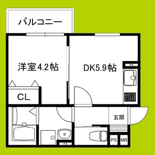 ヴェルメゾン松原東新町【3階】の間取り
