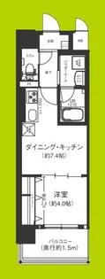 エグゼ難波ザ・ゲート【8階】の間取り