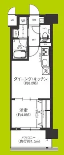 エグゼ難波ザ・ゲート【8階】の間取り
