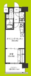 エグゼ難波ザ・ゲート【9階】の間取り