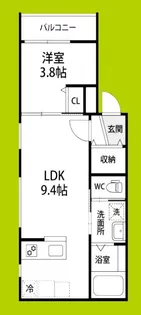 シェリル城北公園【1階】の間取り