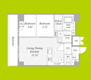 ArtizA瓦屋町II【10階】の間取り