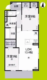 トリシアサウステラス【3階】の間取り