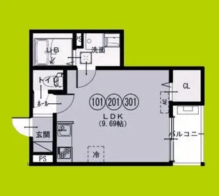 F+style八尾西山本町1号館【3階】の間取り