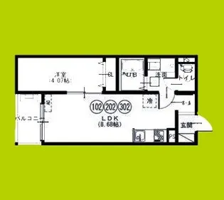 F+style八尾西山本町2号館【2階】の間取り