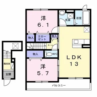 ecLore小阪【2階】の間取り