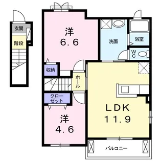サンライズ コート東山【2階】の間取り
