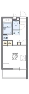 レオパレスクララ九条【2階】の間取り