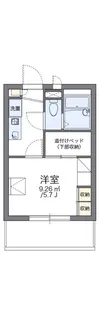レオパレスタウンコート北田辺【2階】の間取り