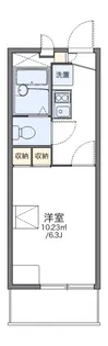 レオパレスクレール都島【1階】の間取り