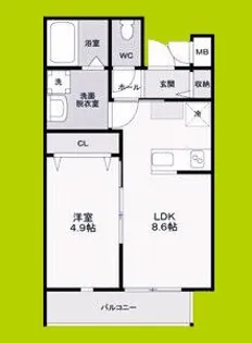 CASA CALMA野田【3階】の間取り