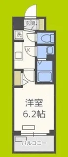 プレサンスOSAKA DOMECITYスクエア【6階】の間取り