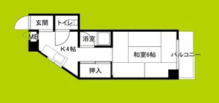 岸里グリーンハイツ【3階】の間取り